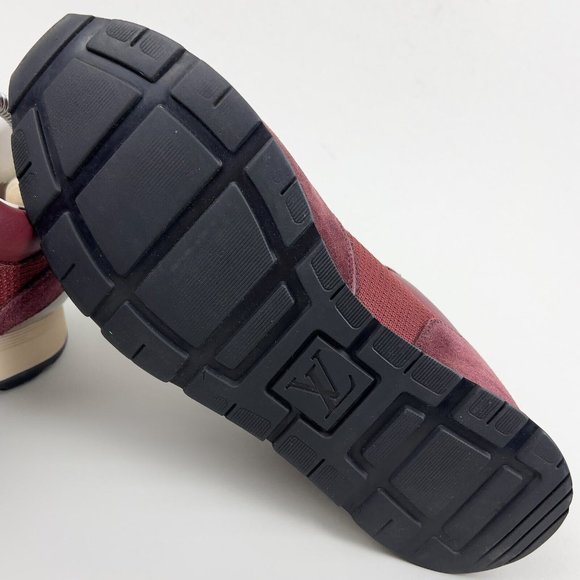 Louis Vuitton Abbesses low top trainer red suede mesh 8 LV or 9 US 42 EUR GO1106 - Picture 11 of 13